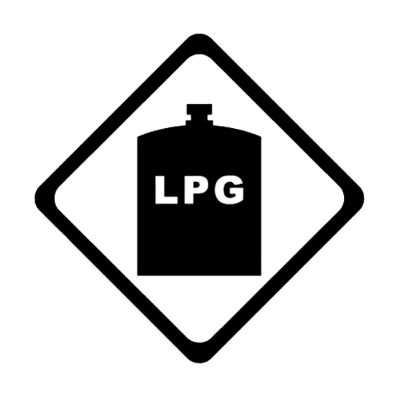 

Car Sticker Warning Mark LPG Graphic PVC Car Decoration Sticker Waterproof Cover Scratch Black/white, 13cm*13cm