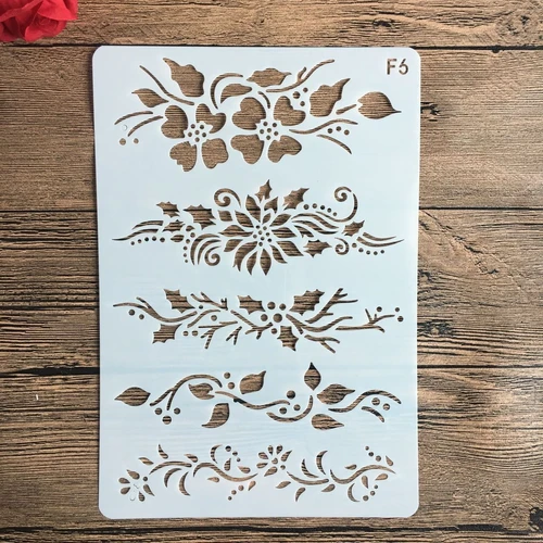 Plantillas de flores de 26x18cm, plantillas de capas para manualidades DIY para pintura de paredes, álbum de recortes, estampado, plantilla decorativa para álbum