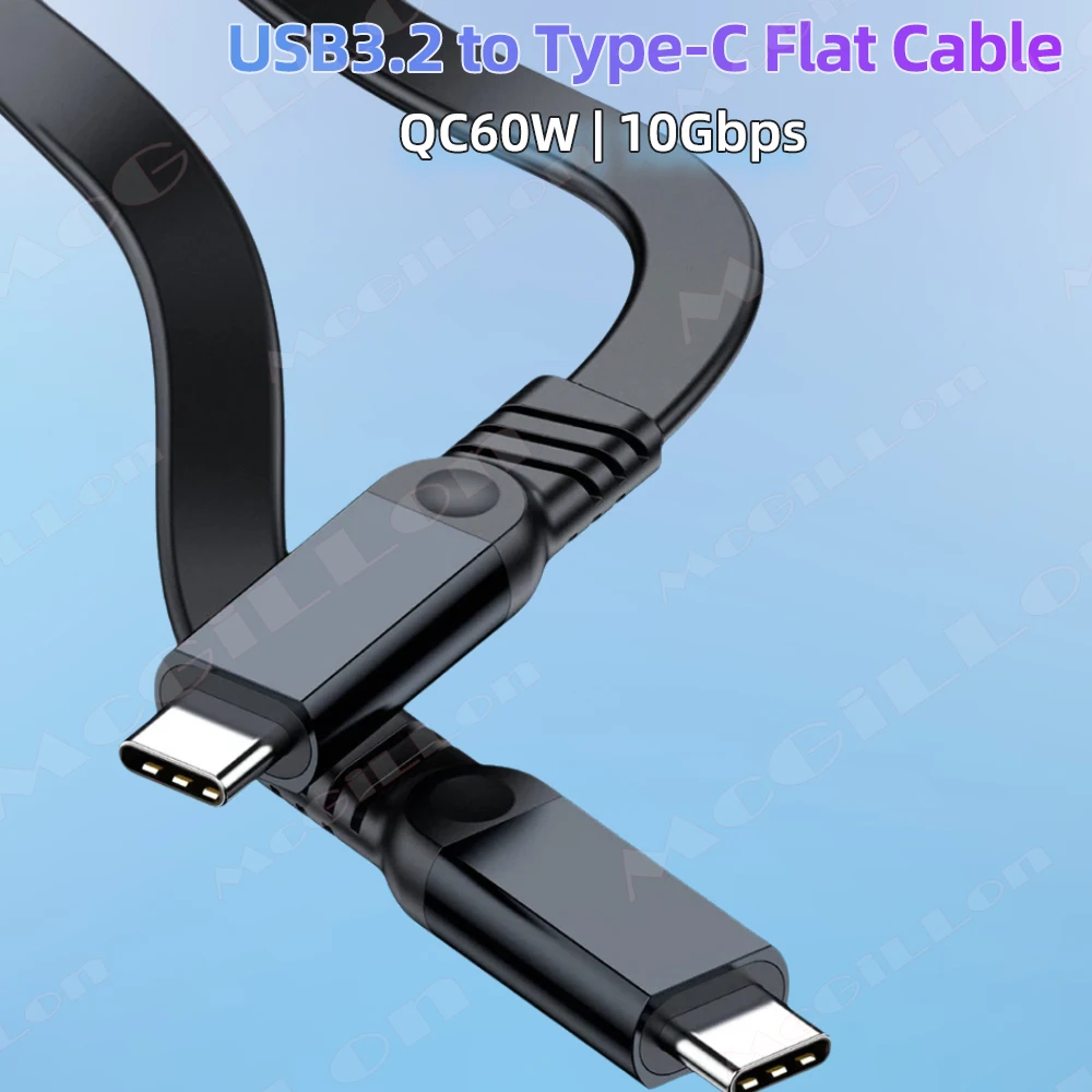 60 W Schnelllade-USB3.2-zu-Typ-C-Datenkabel, 10 Gbit/s Hochgeschwindigkeits-Übertragungskabel für iPhone 16 15 Samsung Tablet Dual-Typ-C-Kabel