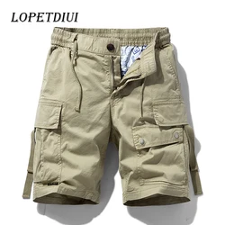 Pantalones cortos de algodón transpirables para hombre, Shorts Cargo informales con múltiples bolsillos, tendencia al aire libre, verano, novedad de 2023