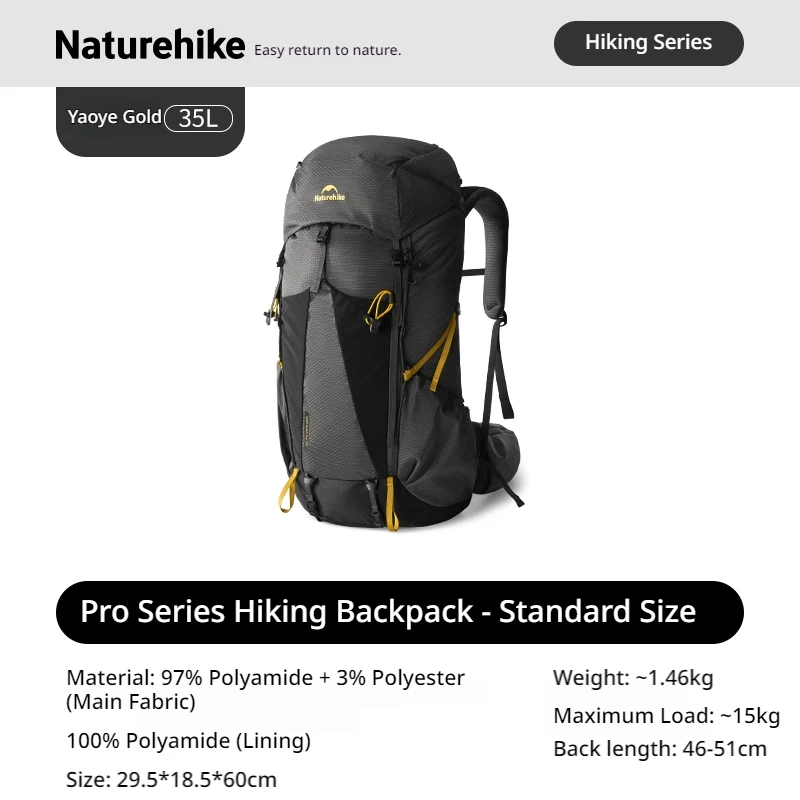 Naturehike wandelrugzak, survivalrugzak, 35L en 65L, outdoor rugzakken voor bergbeklimmen, grote capaciteit, waterdichte regenhoes.