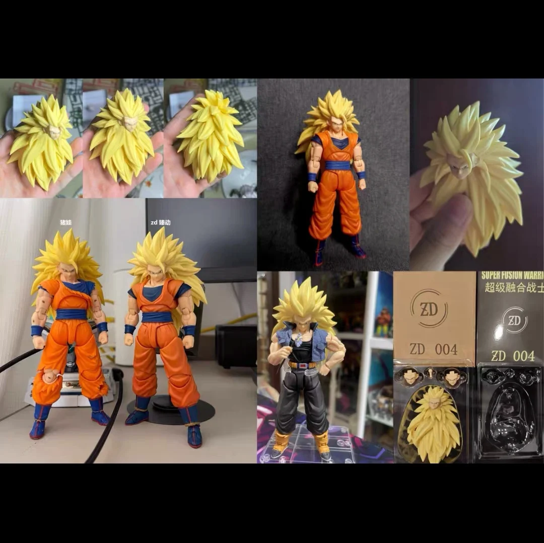 In Stock ZD Studio Dragon Ball Super Saiya SSJ3 Vegito Bardock Son Goku Goku Black Gogeta Head Accessories Kit Action Figure view 4
