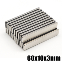 1/5/10/30/50Pcs 60x10x3mm Super strong magnet refrigerator DIY, Architecture,Science,and Technology Strong Block Magnet 60*10*3