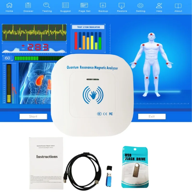 Analizador magnético de resonancia cuántica portátil, instrumento analítico táctil manual para una detección precisa de indicadores de salud humana