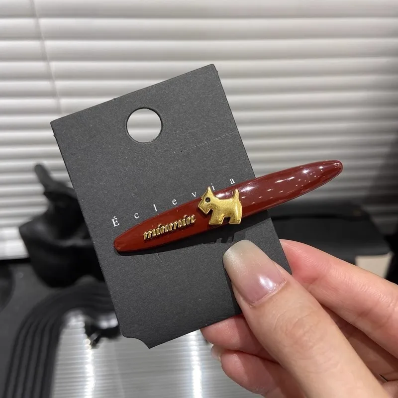 

Новые корейские металлические заколки для волос 2026 года, красные, для фиксации челки и прядей у лица, винтажные, для женщин