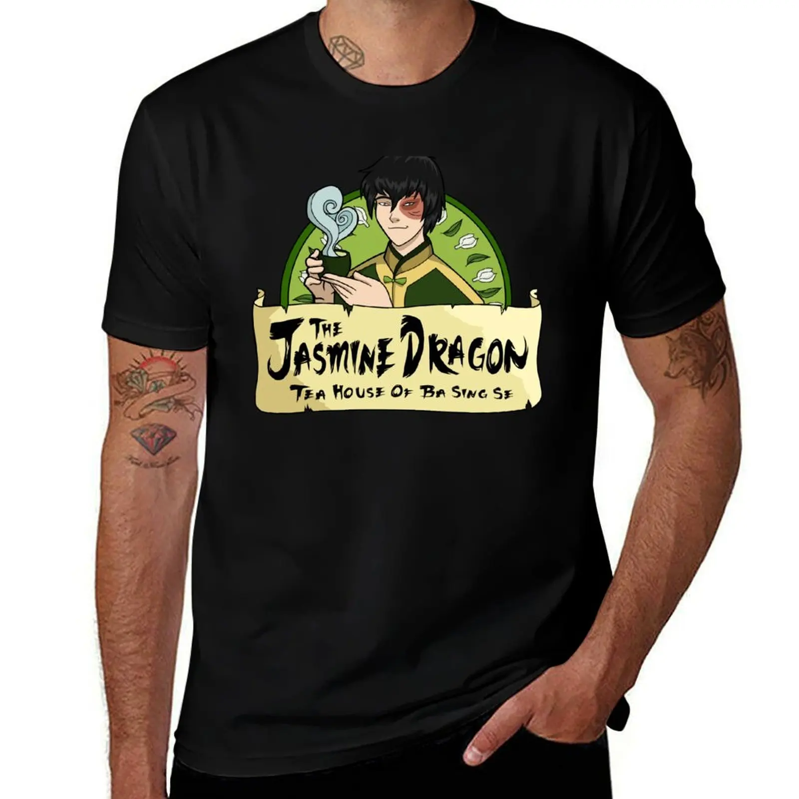 The Jasmine Dragon Tea House - With Prince Zuko T-Shirt Durable Work Wear T-Shirt