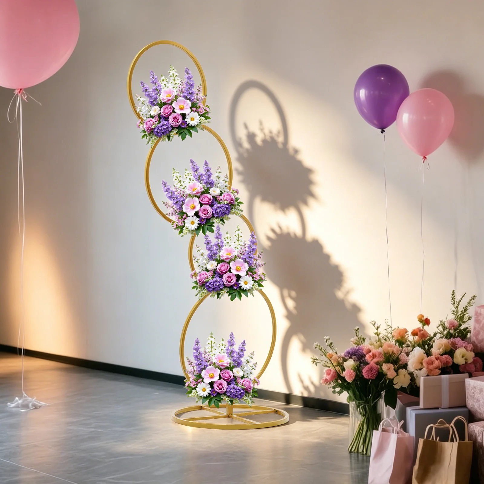 Gold Wedding Round Hoop Backdr - Home Decor Garland recension och pris