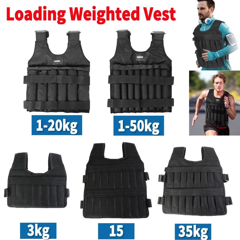 1-50kg Weighted Vest Adjustable Loading Weight Jacket Exercise Waistcoat Durable For Training Fitness Men And Women