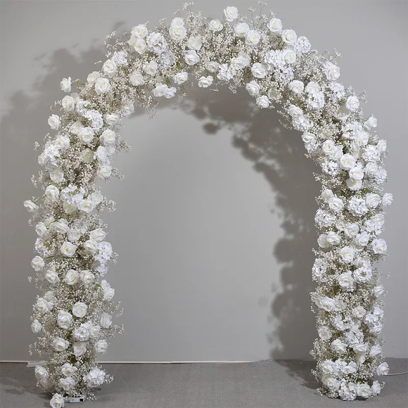 New Wedding Arch Floral Simulation Flower Background Stage Decoration Flower Welcome Wedding Hall Wedding Arrangement Gypsy