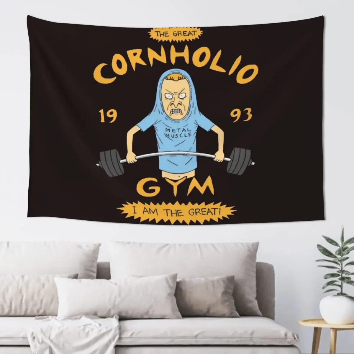 The 1990s TV Cornholio Gym Inspired Rare Artwork Tapestry Home Decor Aesthetic Nordic Home Decor Tapestry