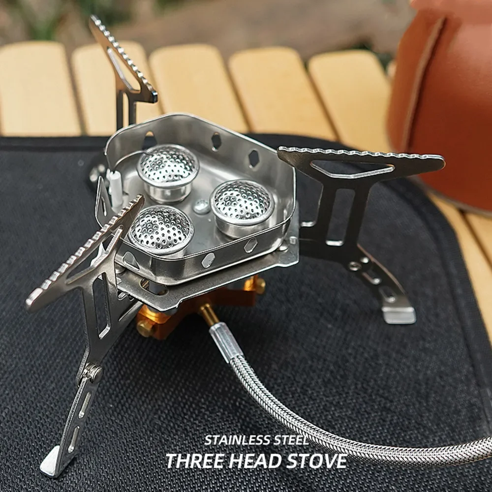 

Outdoor Gas Cooker Camping Burner Stove Portable Cookware Camping Equipment High Power Folding Camp Supplies Travel Strong Fire