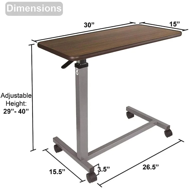 طاولة بجانب السرير طبية قابلة للتعديل مع عجلات (الاستخدام الطبي المنزلي والمستشفى) #2
