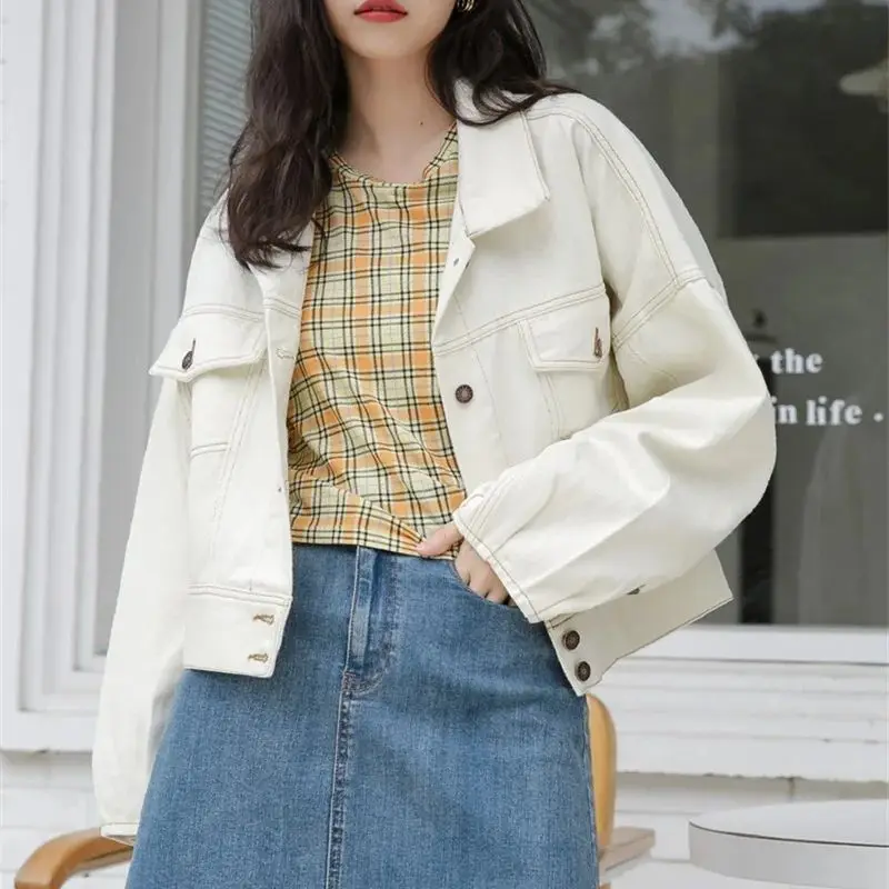 Early Spring 2024 New Loose and Versatile Short Jacket Women's Autumn Baseball Jacket American Style Street Niche Solid Color WF