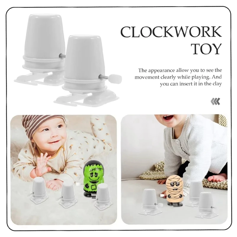 6 ชิ้น Clockwork ขาหุ่นยนต์คริสต์มาส Clockwork Self - Propelled Movement ของเล่นเพื่อการศึกษา 3D พิมพ์อุปกรณ์เสริม