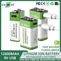 1-20pcs 9V Rechargeable Battery 12800mAh 9V Li-Ion Lithium Battery for Multimeter Microphone Toy Remote Control Electric Guitar