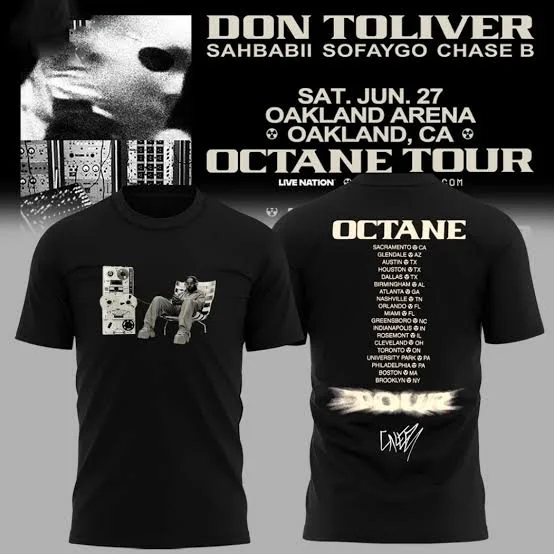 Don Toliver NitroUS-OCTANE World Tour Summer Men's and Women's Pure Cotton T-shirt Comfortable, Breathable, High Quality Ins Y2k