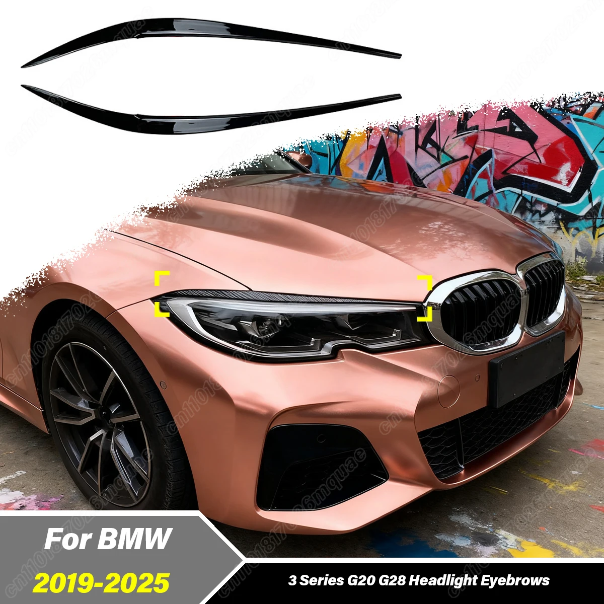 

For BMW 3 Series G20 G28 320i 325i 330i 2019 2020 2021 2022 2023 2024 2025 Automobile Headlight Eyebrows Decoration Body Kit