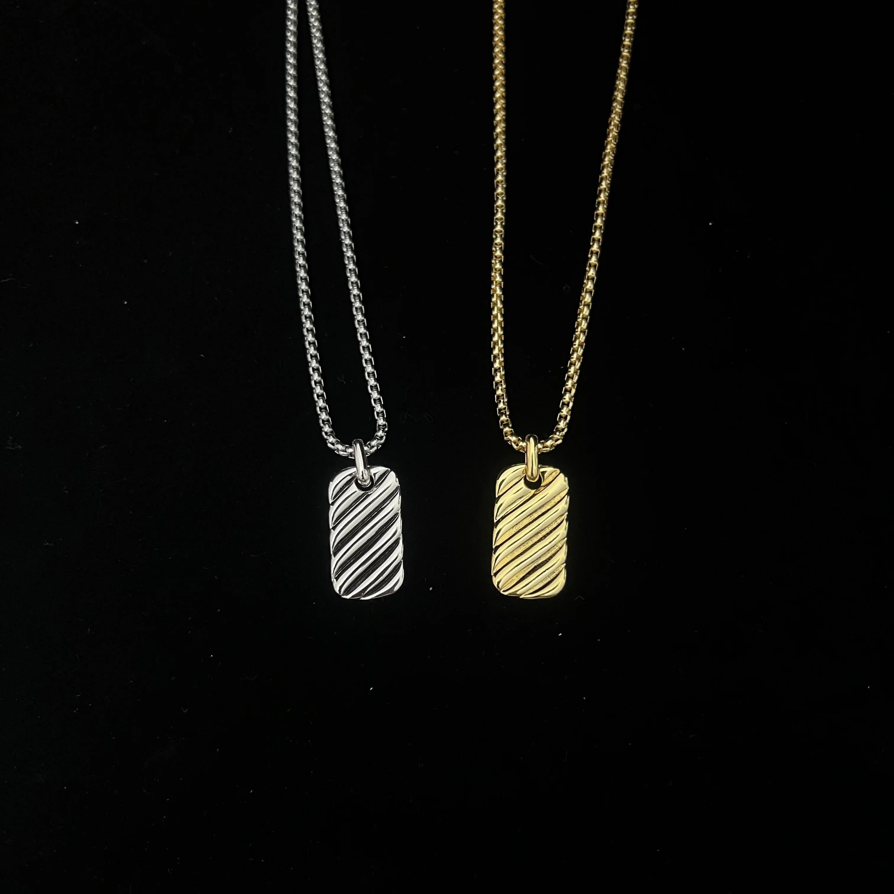 

S925 серебро 2025 новое квадратное брендовое ожерелье с волнами унисекс, модное индивидуальное трендовое ретро, простые классические роскошные ювелирные изделия