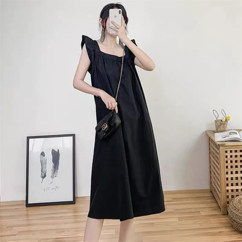 Women Summer Tank Dress Ruffles Square Collar 2024 High Street Casual Slim Beach Party Vestidos Dress 11 Colors Ropa Mujer