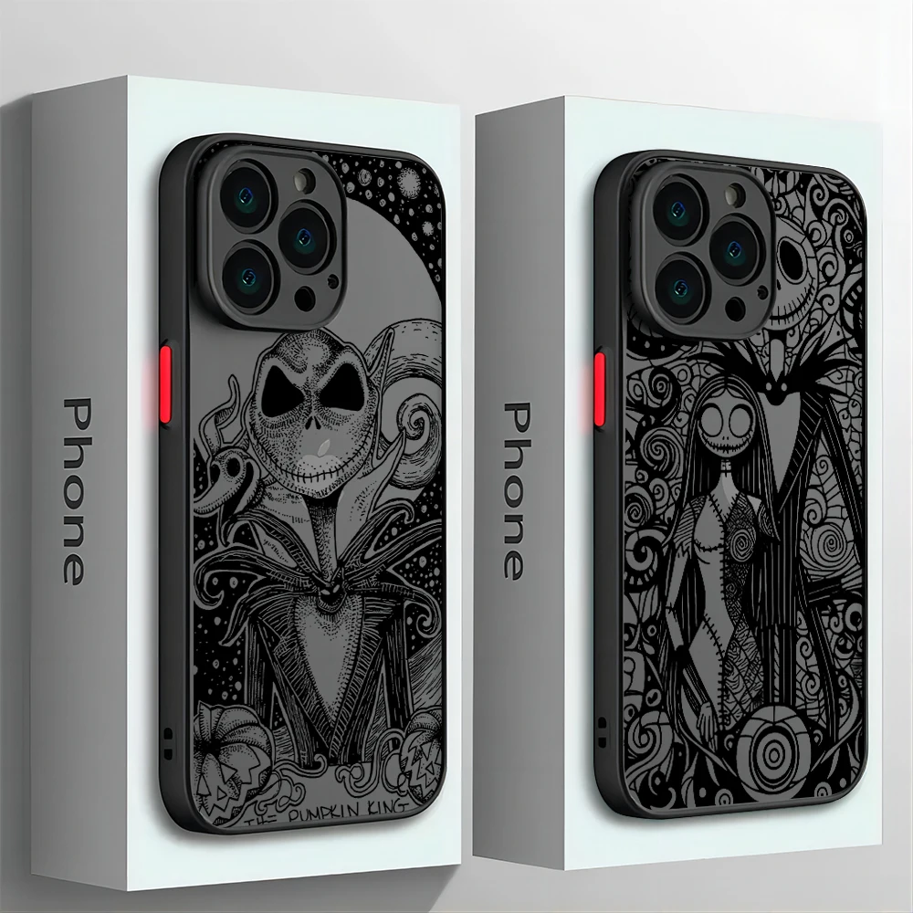 Disney Jack Skellington Phone Case For iPhone 15 14 13 12 11 Mini Pro Max X XR XSMax 7 8 Plus Matte Transparent Back Cover