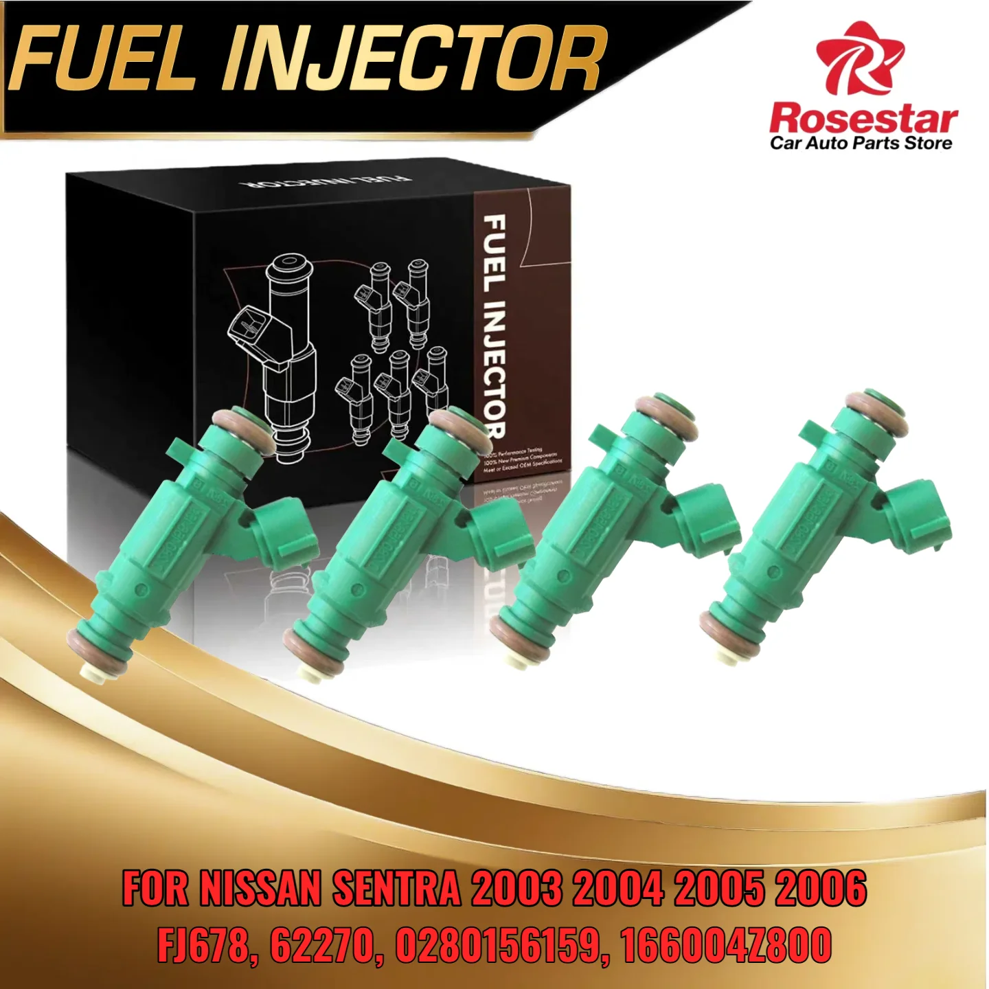 

Комплект из 4 топливных форсунок для Nissan Sentra 2003 2004 2005 2006 18L 166004Z800 FJ678 62270