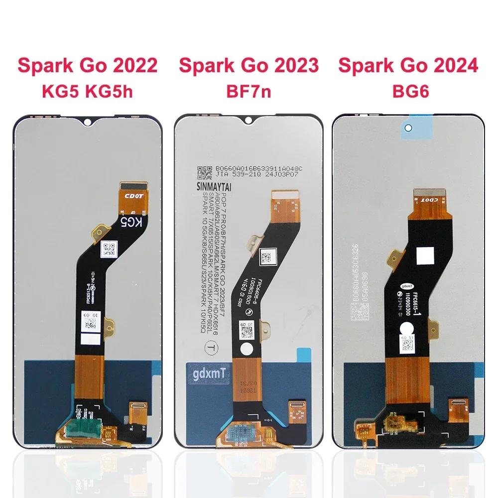 For Tecno Spark Go 2022 2023 For Tecno Spark Go 2024 KG5 BF7n BG6 LCD Display Touch Screen Digitizer Assembly Replacement