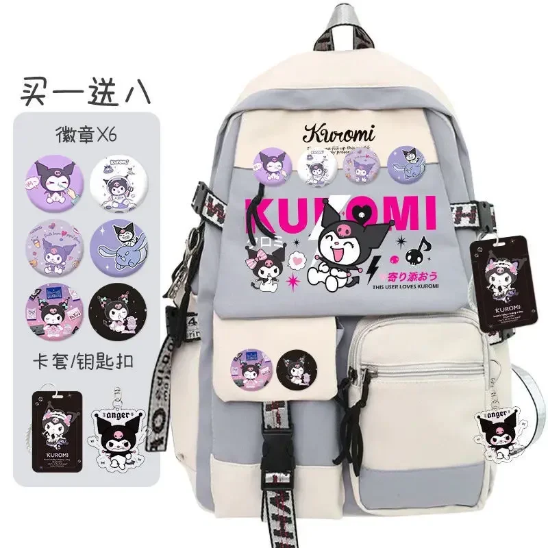 Sanrio Anime Kuromi plecaki dla dzieci Kawaii zabawki Mochilas aestehic Bag Student plecak kampusowy chłopców prezenty dla dziewcząt