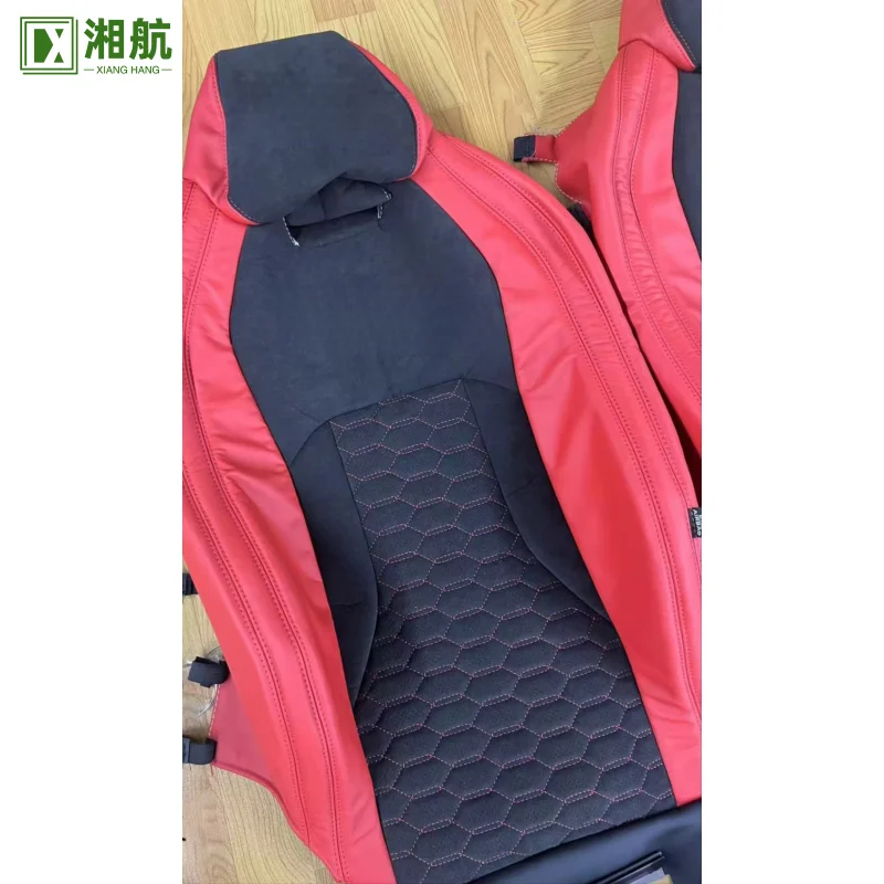 

Подходит для Lamborghini Urus 2021, черный и красный кожаный чехол из наппа, полностью сменный чехол на автомобильное сиденье