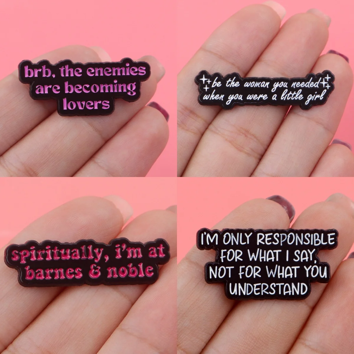 Spiritually Enamel Pins Quotes Series Brooches Badge Lapel Pin For Backpack Clothes Accessories Creative Jewelry Friends Gifts