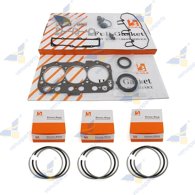 

For Yanmar 3TNV80 Full Gasket Kit +Piston Ring Engine Overhaul Rebuild Kit