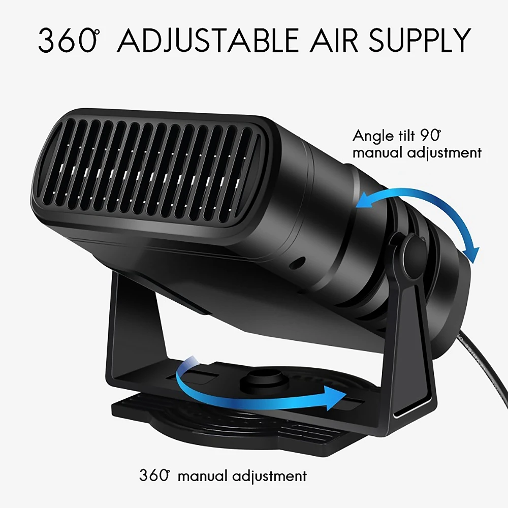 Professional Portable Heating Cooling Fan Auto Car Heater Defroster Demister 200W Heater Windshield 360 Degree Rotation