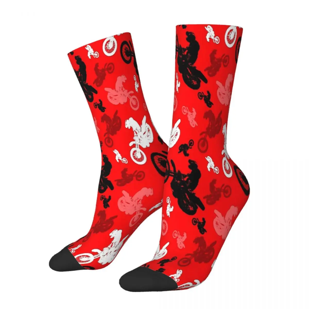 Red Motocross Dirt Bike Biker Cycle Bicycle Racing Socks Male Mens Women Winter Stockings Harajuku