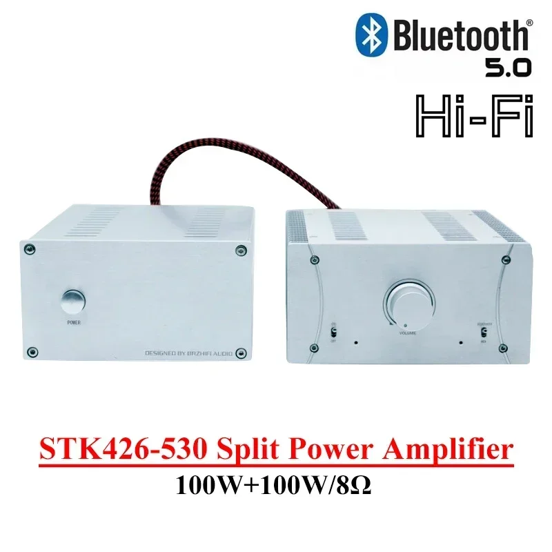 2*100w STK426-530 Split Power Amplifier High Power Bluetooth 5.0 2-channel HIFI Amplifier Class AB Audio Amplifier