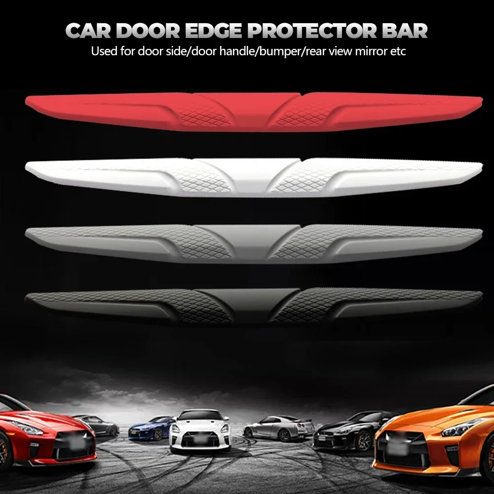 Barra protectora anticolisión para Borde de puerta de coche, pegatinas de silicona para protección lateral, tira de protección para espejo retrovisor, 4 piezas