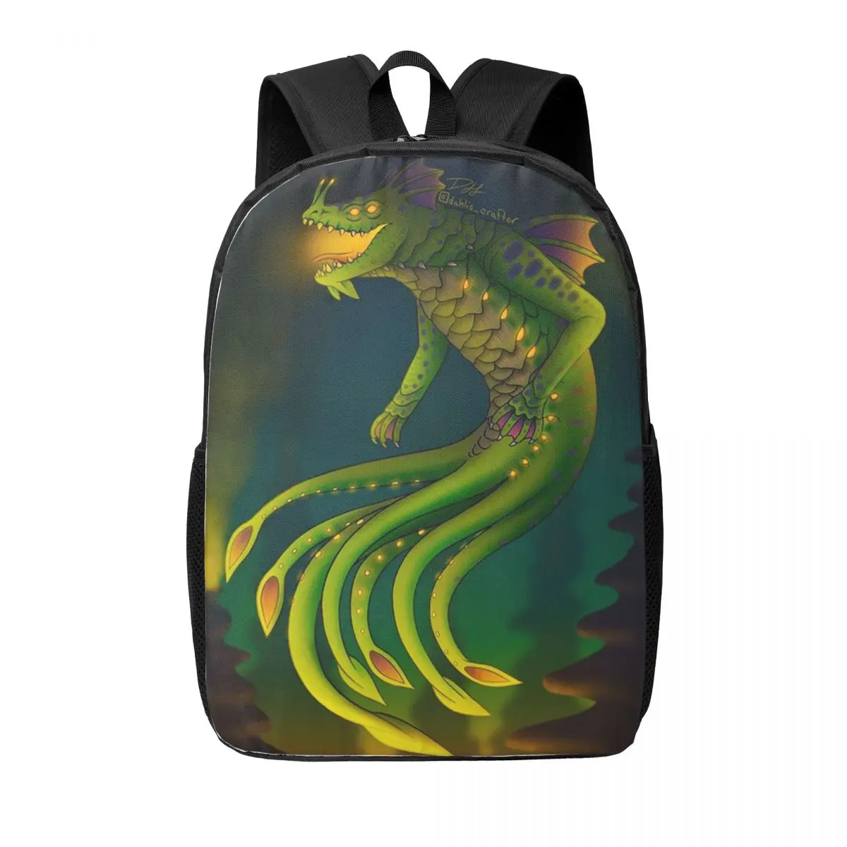 

Sea Dragon Leviathan With Volcano Woman Backpacks Boys Girls Bookbag Children School Bags Portability Rucksack Shoulder Bag