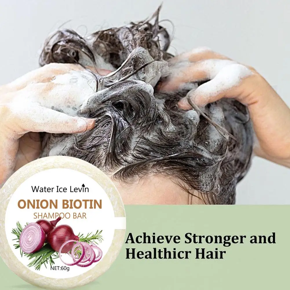 

Onion And Biotin Shampoo Soap - 60g Suitable For All Hair Types Moisturizing Smoothinghair Care Rich In Rosemary Extract