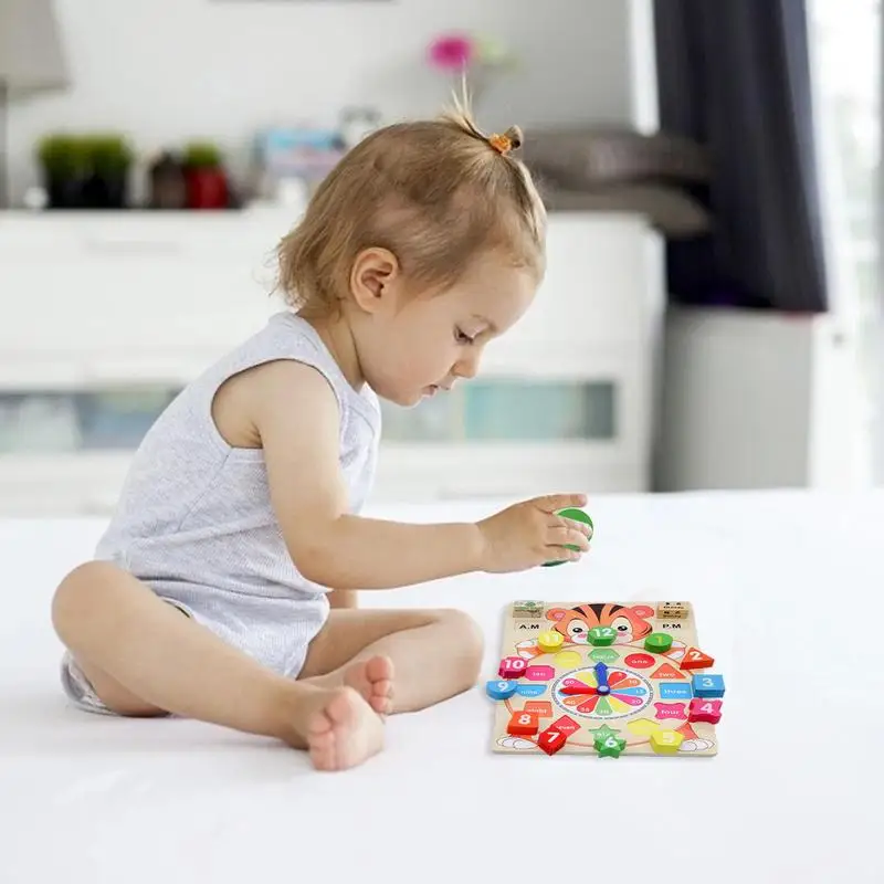 Jouet horloge en bois trieur de documents en forme, jouets éducatifs pour la maison, apprentissage précoce