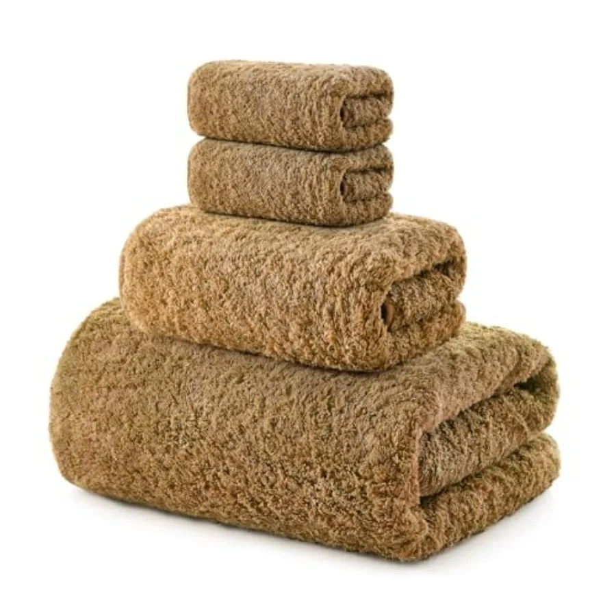 

Ultra-Plush Bath Towel Set - 900GSM Premium Thick Cotton, Brown, Super Absorbent Quick-Dry No Shedding for Bathroom Spa Use