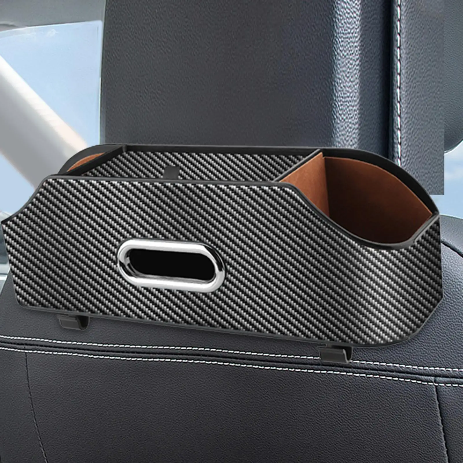 Car Seat Back Organizer Tissue Box Travel Universal 2 Drink Cup