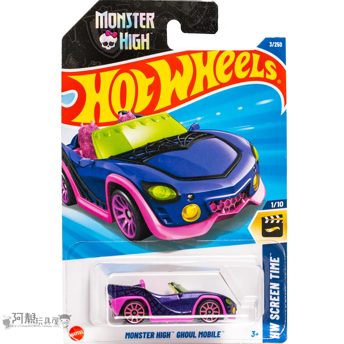 

Mattel Hot Wheels Car MONSTER HIGH GHOUL Deicast 1/64 Toys for Boys HW Screen Time Vehicles Models Birthday Gift