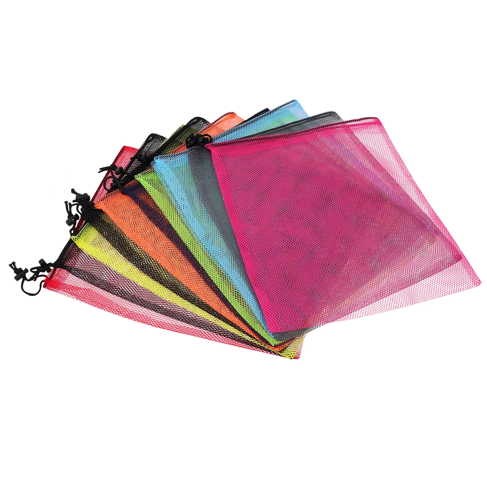 

10 Pcs Mesh Storage Bags Drawstring Reusable Shopping Vegetable Fruit Grocery Net Lightweight Nylon Home Kitchen