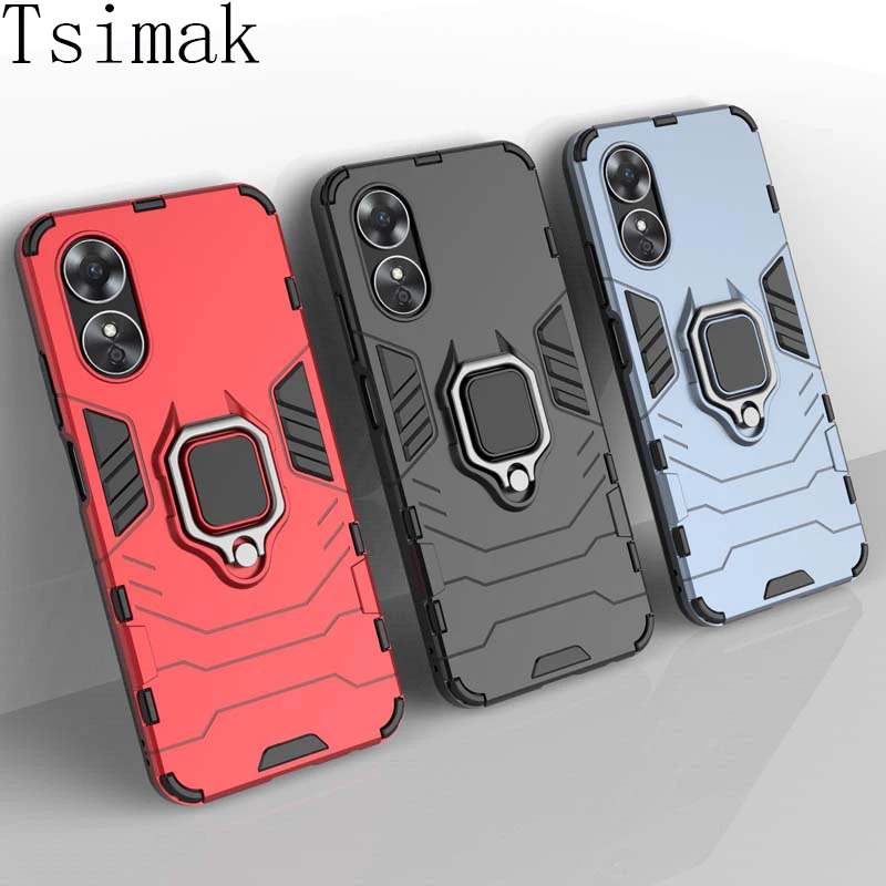 Shockproof Case For OPPO A15 A16 A16S A17 A17K Cover Armor Holder Back Coque for Realme C30 C30S C31 C33 C35 C51 C53 C55 Fundas