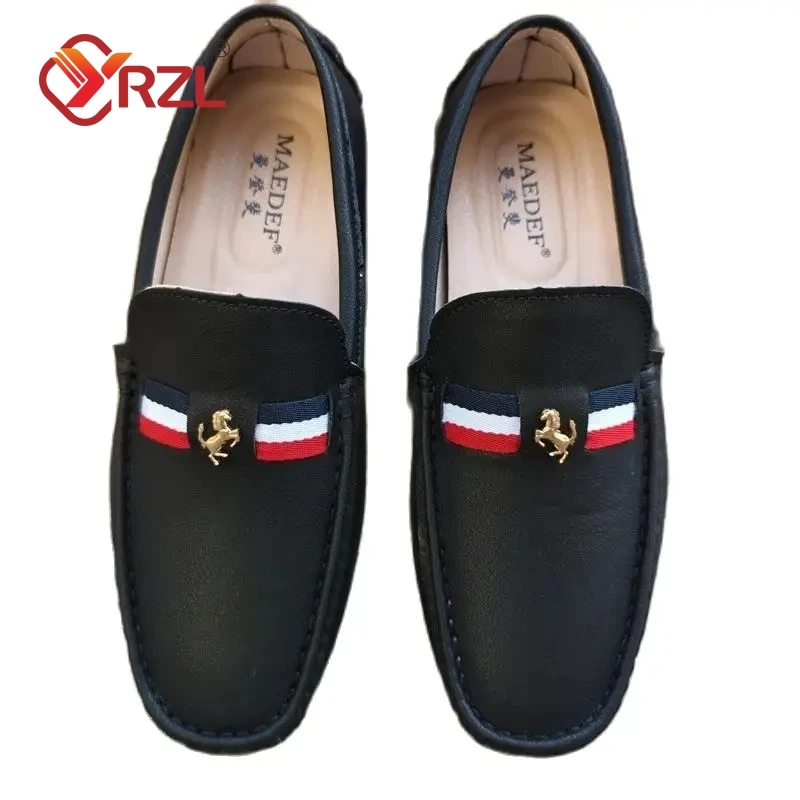 YRZL Loafers Men New Design PU Leather Loafers for Man Casual Slip on Moccasins Men Comfy Brown Moccasin Driving Loafers for Men