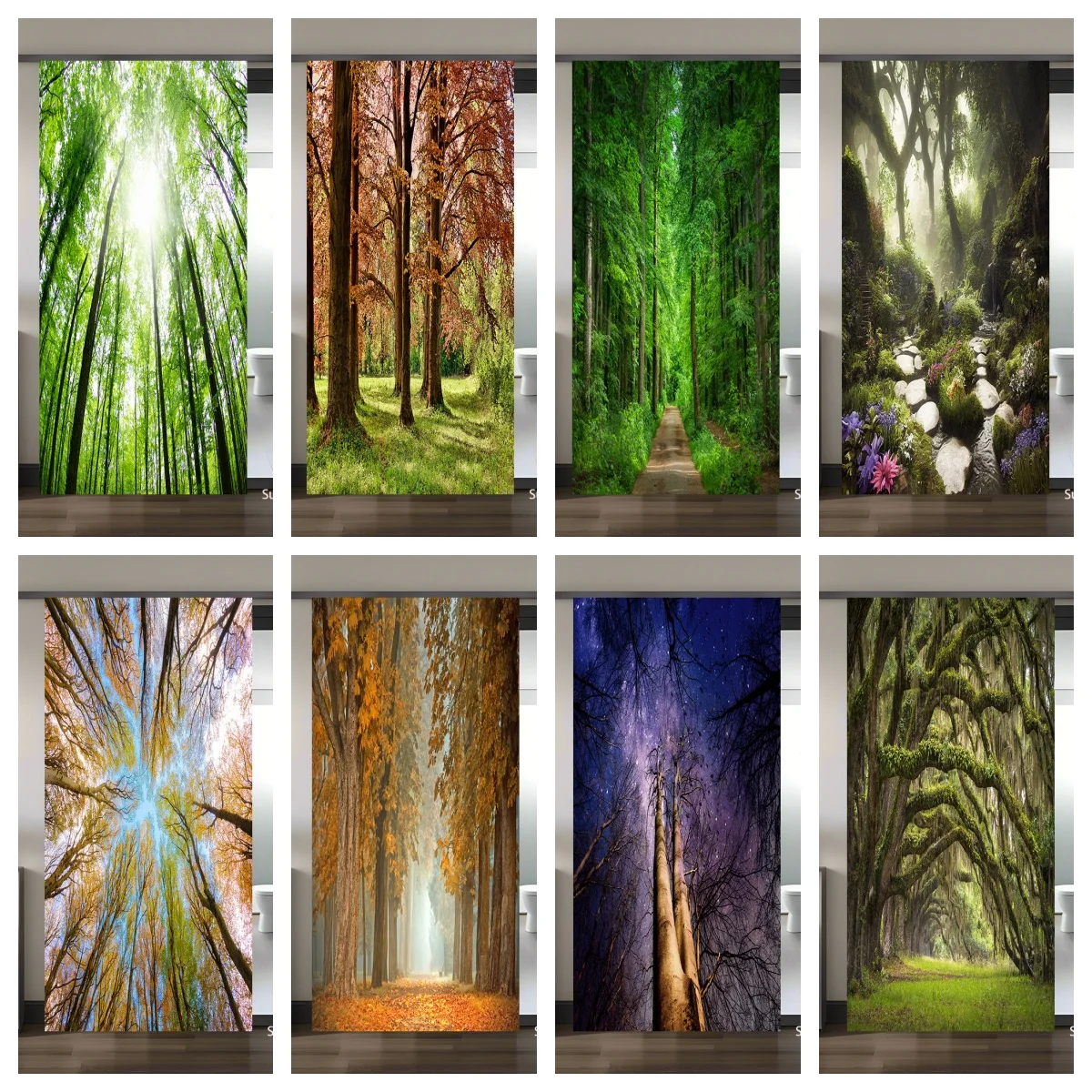 

Forest Secret Realm 3D Stereo Landscape Door Stickers PVC Waterproof Vinyl Removable Home Aesthetic Decor Wallpaper