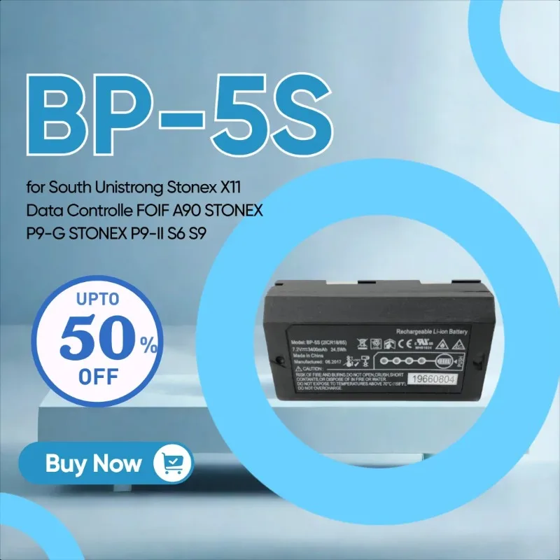 

7.2V 3400mAh 2PCS BP-5S Battery for South Unistrong Stonex X11 Data Controlle FOIF A90 STONEX P9-G STONEX P9-II S6 S9