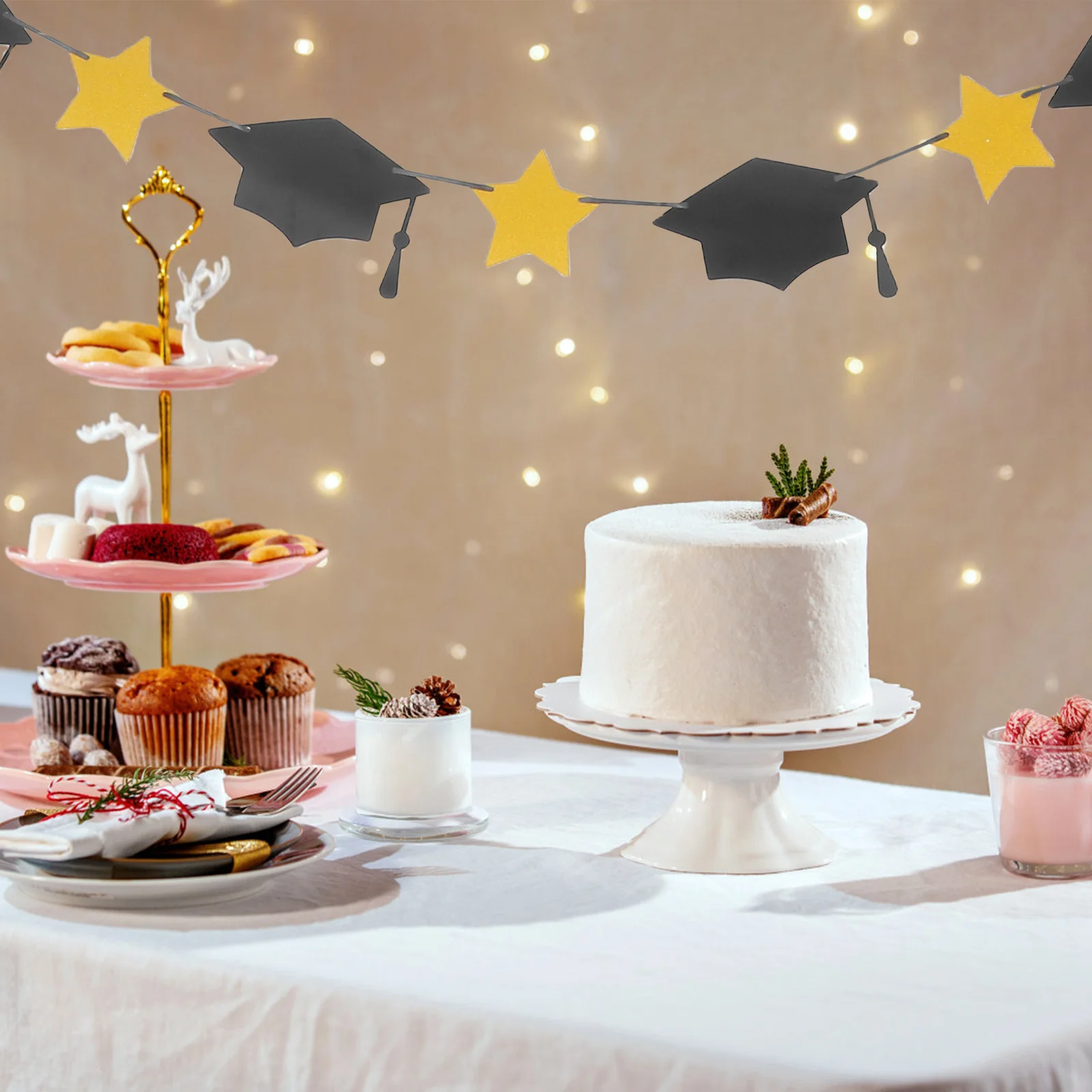 

Graduation Hat Banner Decorations Class of 2025 High School College Festive Touch Memorable Atmosphere Graduation Party Theme