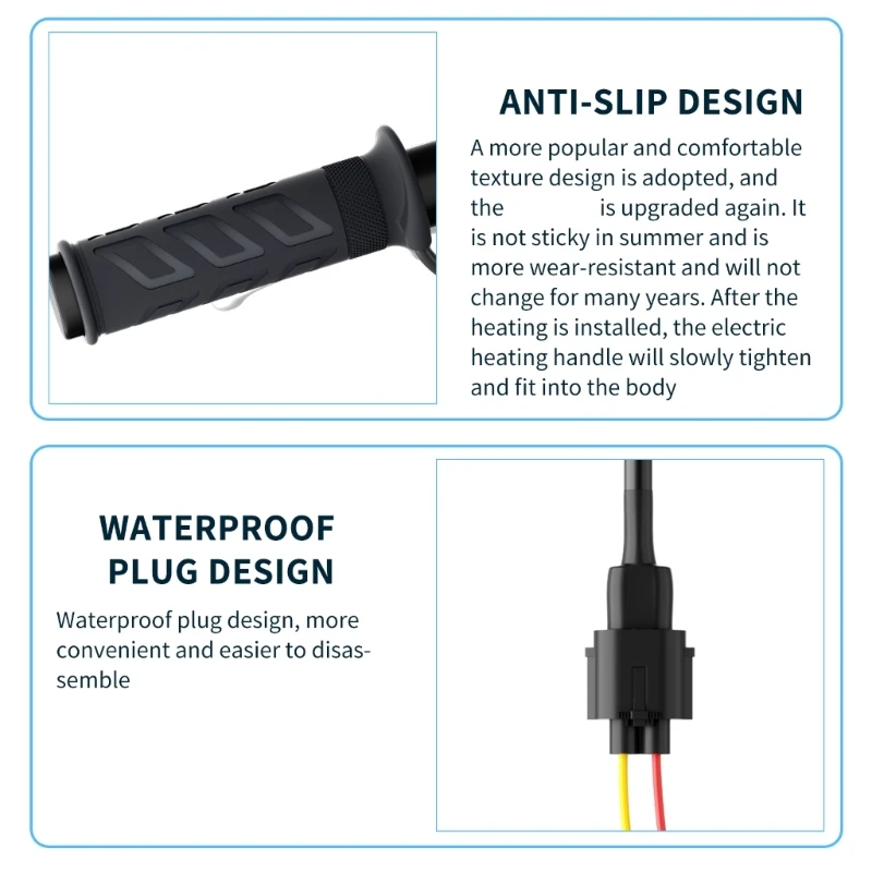 

Мотоциклетные ручки с подогревом, водонепроницаемые электрические мотоциклетные ручки, 12 В, электрическое тепло