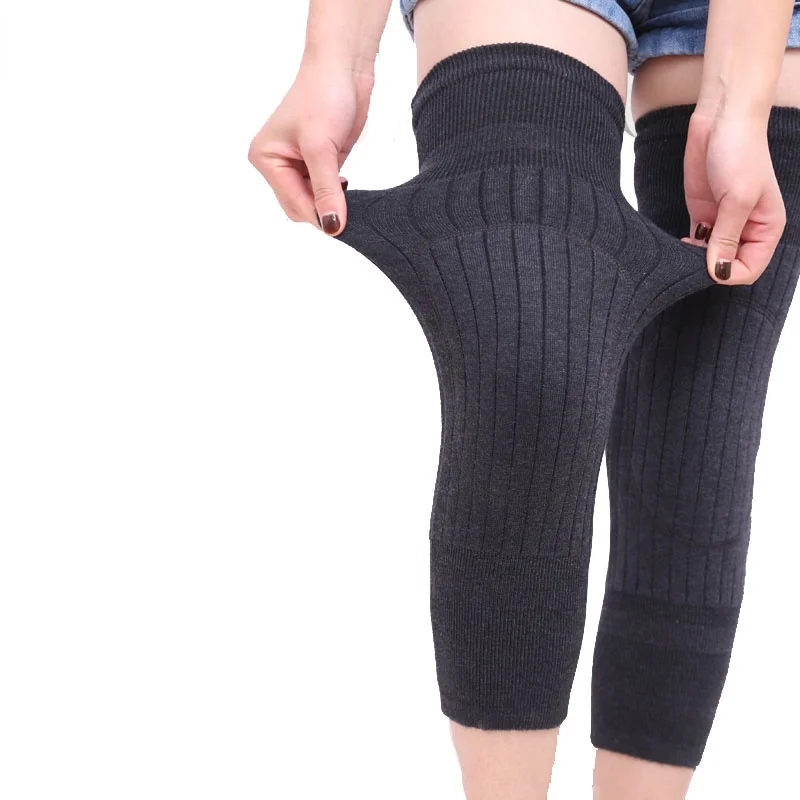 Protector de rodilla de Cachemira para motocicleta, almohadilla cálida elástica para invierno, alivio para prevenir la artritis, rodillera deportiva, 1 par