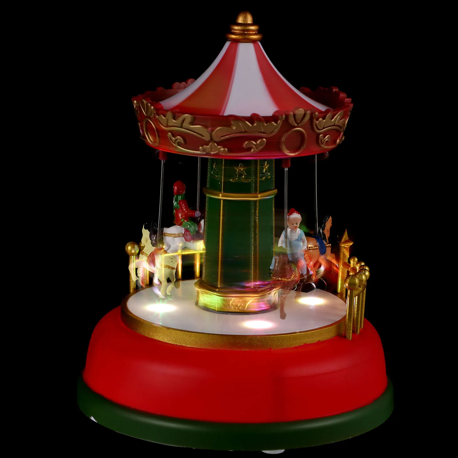 

Glowing Music Carousel Merry-go-round Ornament Boxes Christmas Musical Decorations Ornaments Plastic Child