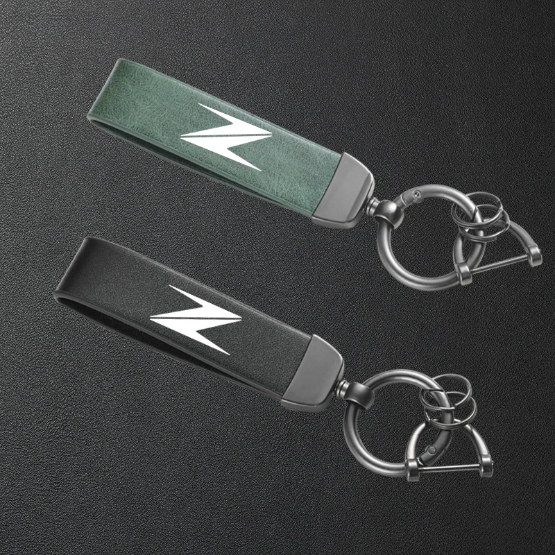 

For Kawasaki Z650 Z750 Z800 Z900 Z1000 Z250 Z400 Motorcycle High-Grade Leather Keychain Metal Keyring Accessories